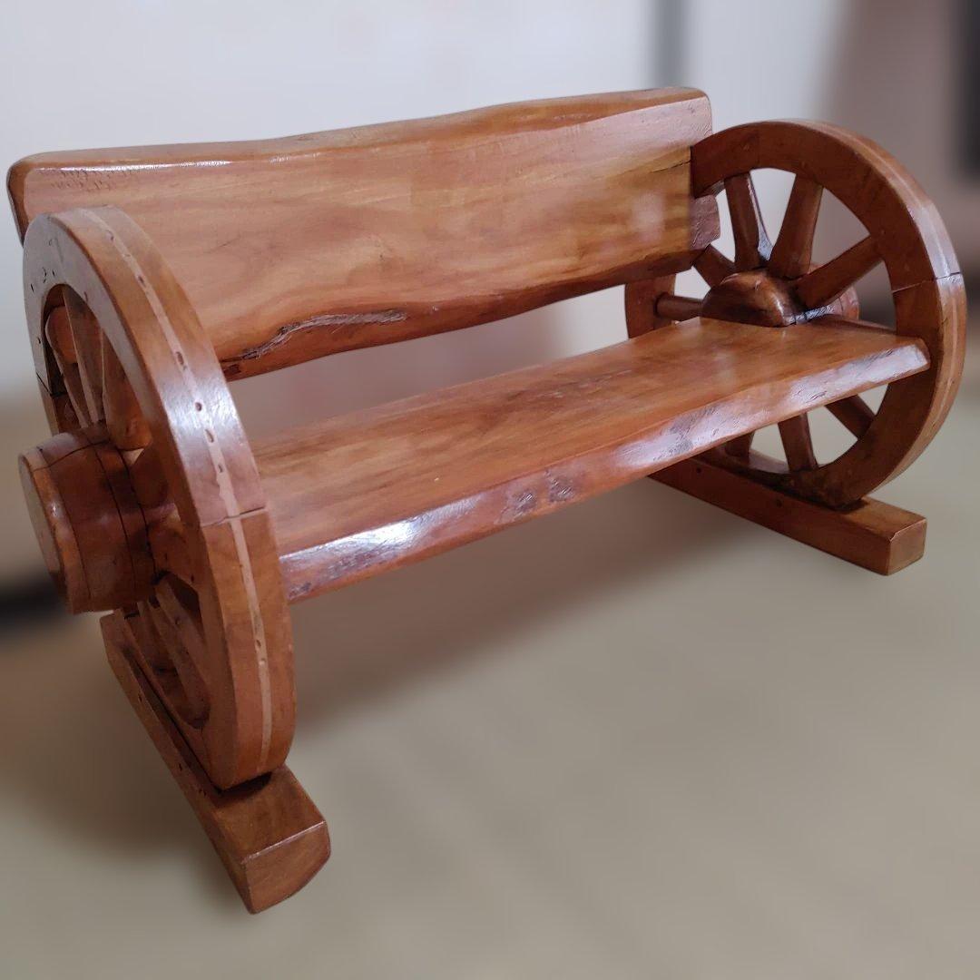 木彫り/手彫り/手作り/木製車輪ラック