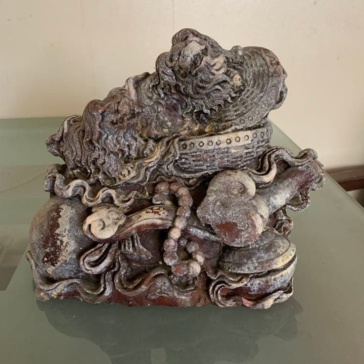 サンゴ礁 彫り物 置物