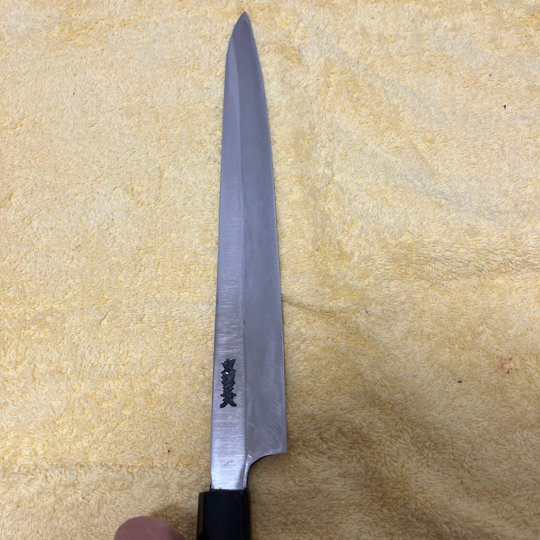 ⑨【コレクターズアイテム】東源正久　オリジナル鋼特上光　本焼　全鋼　尺寸柳刃包丁