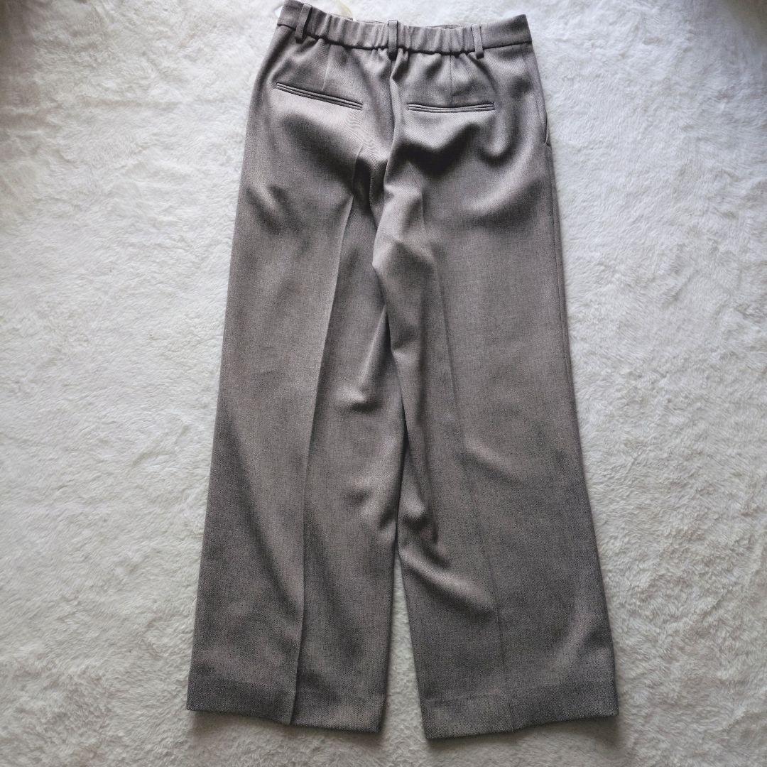 新品★24AW 23区 ウールライクカルゼ ノーカラーパンツスーツ ブラウン