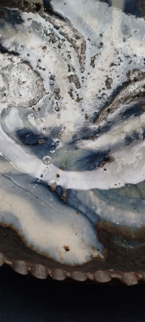 十場天伸　スリップウェア　皿　器　つくも窯　十場天神