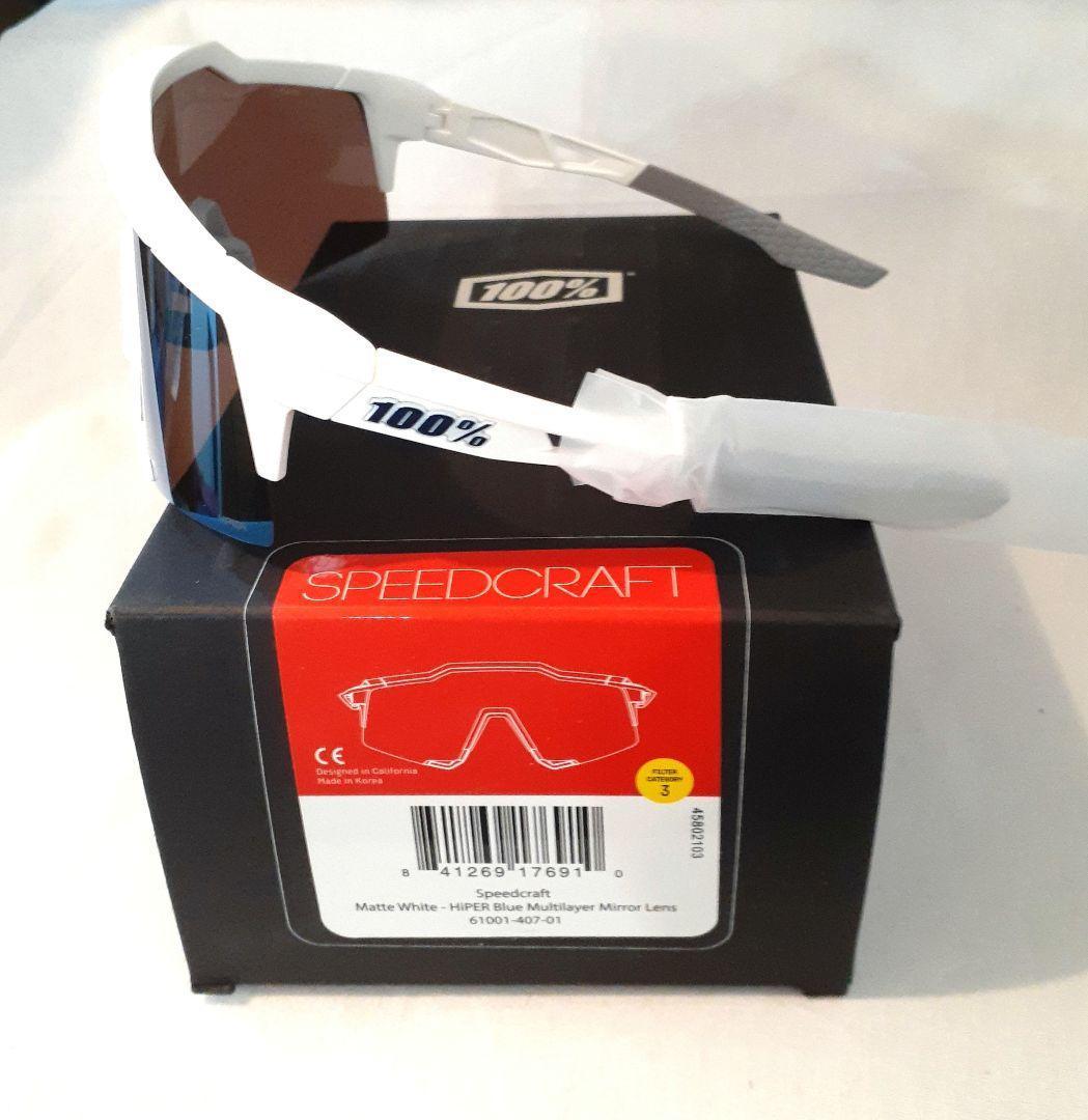 100％ Speedcraft ホワイト ブルー ワンハンドレッド サングラス