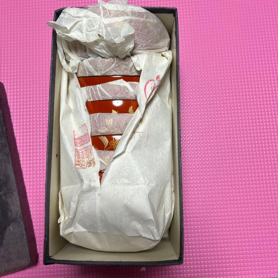 特製 赤い花柄 汁椀 箱入り未使用10個セット