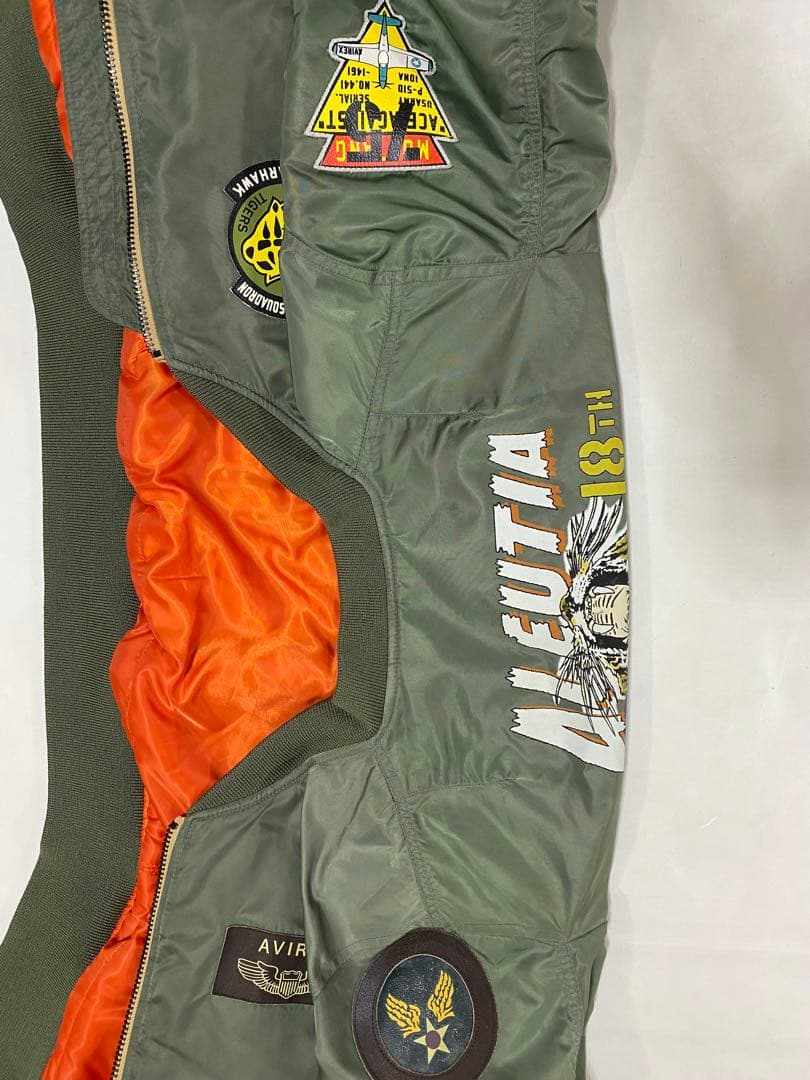 AVIREX フライトジャケット MA-1 アリューシャンタイガース グリーン