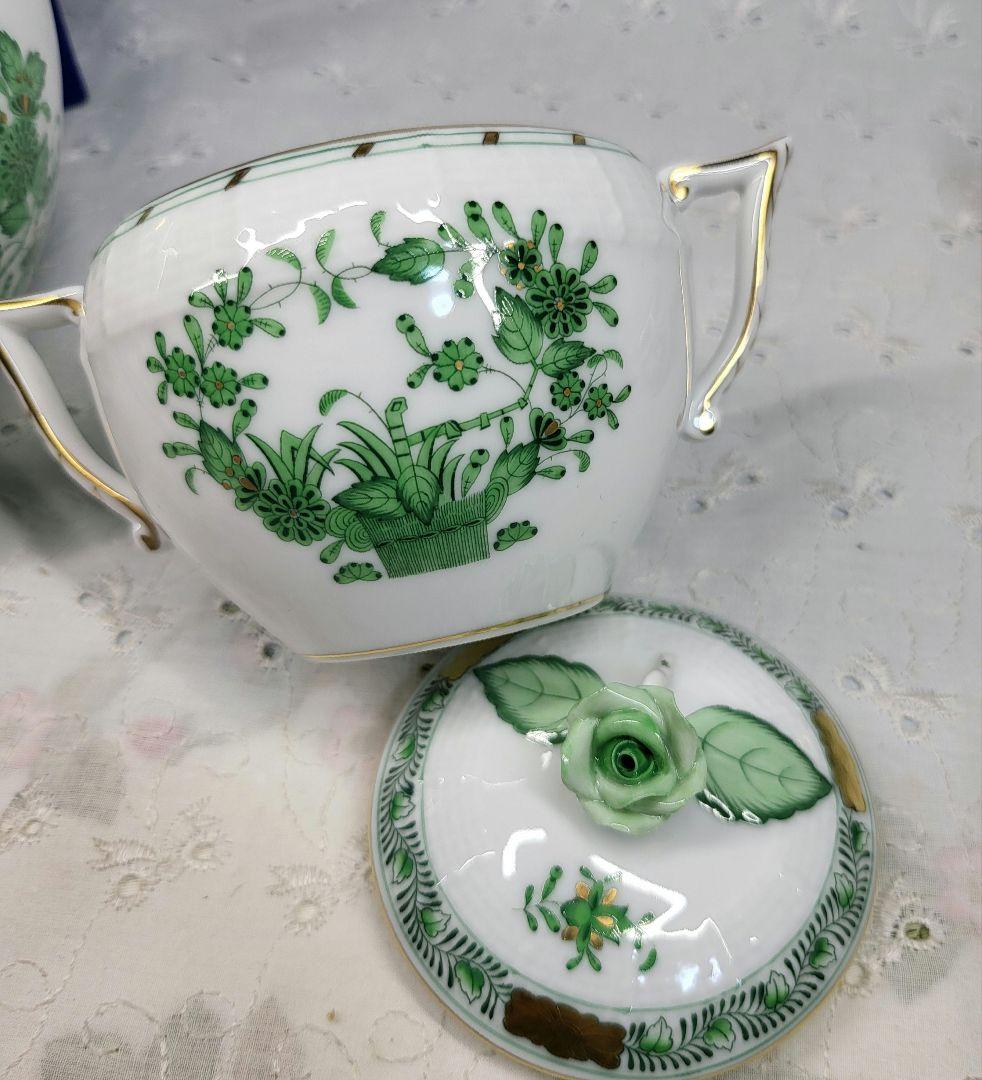 未使用近✨ヘレンド インドの華 ティーポット、シュガー、クリーマー