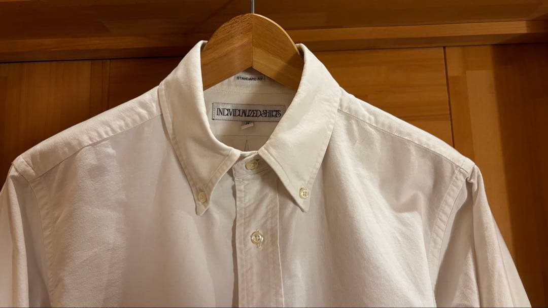 インディビジュアライズド ボタンダウン白シャツ 16-33 　Lサイズ