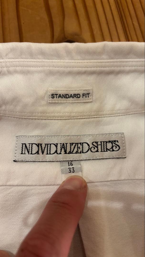 インディビジュアライズド ボタンダウン白シャツ 16-33 　Lサイズ