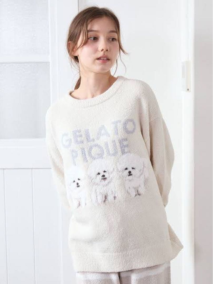 新品タグ付☆gelatopiqueモチーフジャガードプルオーバービションフリーゼ