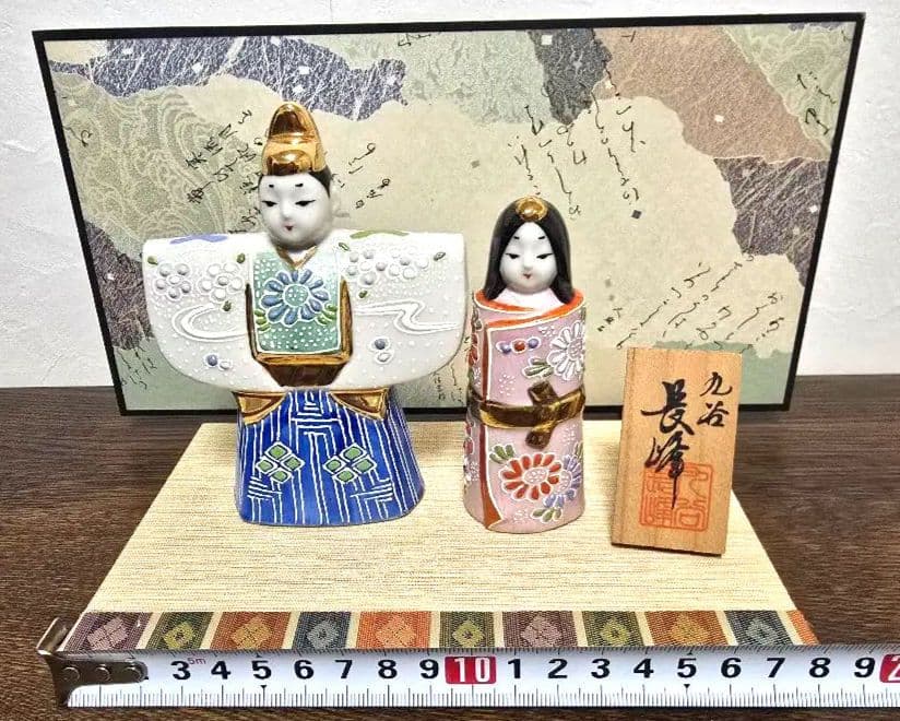 【美品】九谷焼 ひな人形 親王飾り 立雛 陶器 雛人形 お雛様 ひなまつり