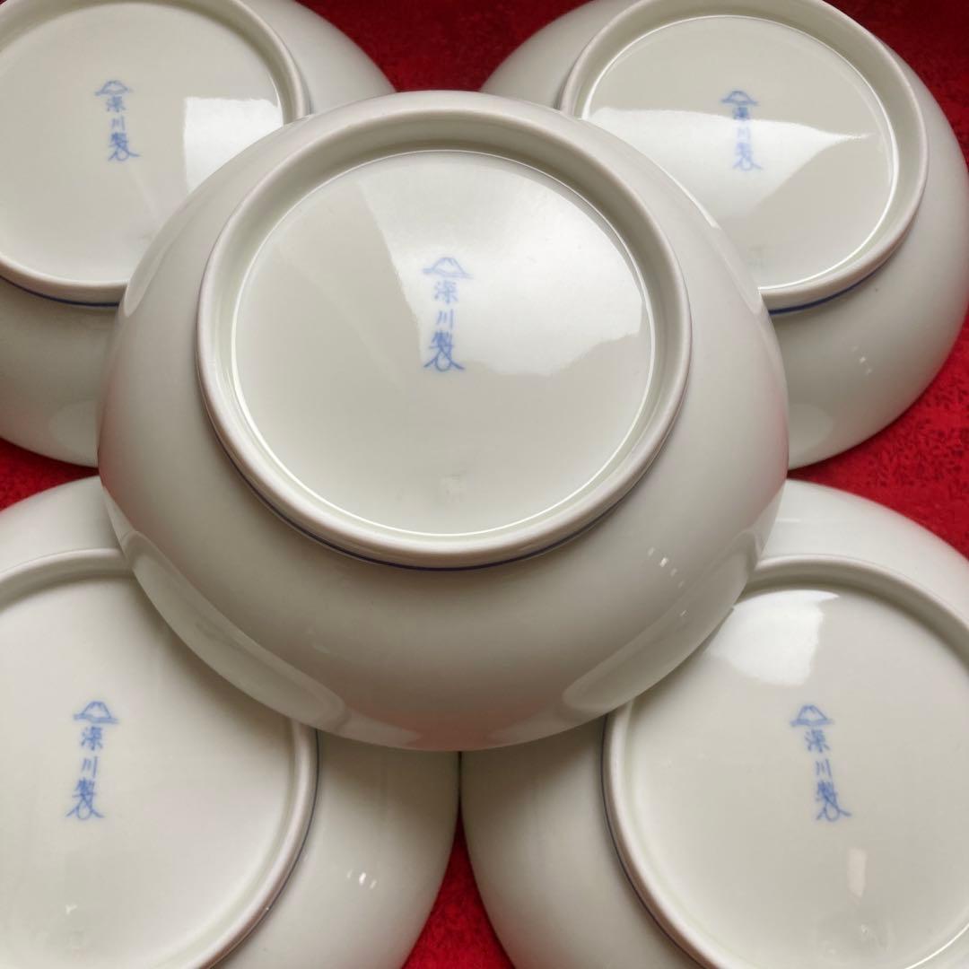 深川製磁　月見うさぎ　平小鉢　5客　廃盤品