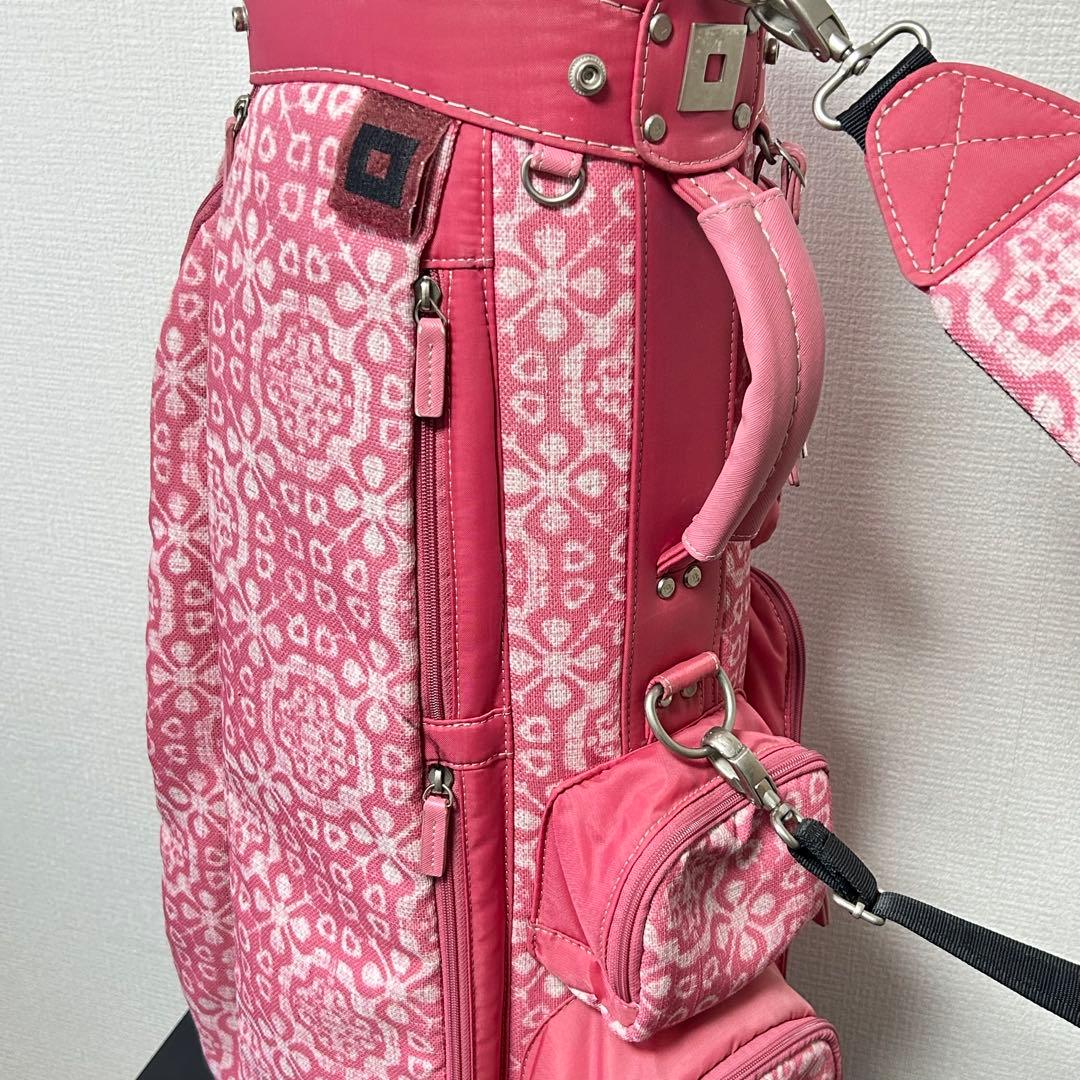 【希少デザイン】ONOFF オノフ キャディバッグ 5分割 総柄 ピンク 9型