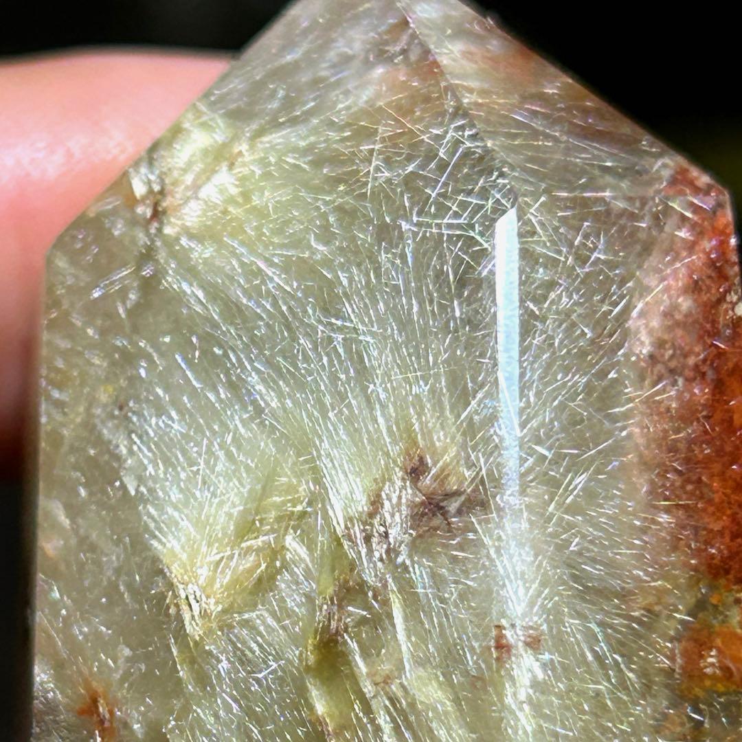 ☆別格高級品！エンジェルヘア　ガーデン　ルチル 原石　六角柱　福財龍王秘宝①