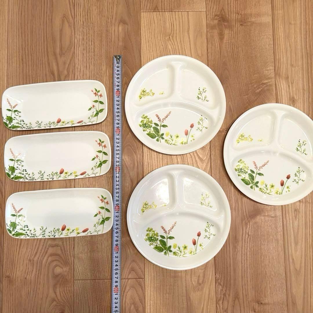 コレール　花柄陶器食器セット 6枚（長方形・丸型）　コレール　KORAIL