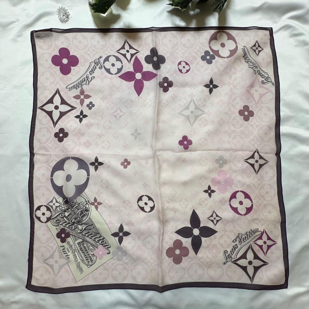 ルイヴィトン　シルク　スカーフ　ピンク