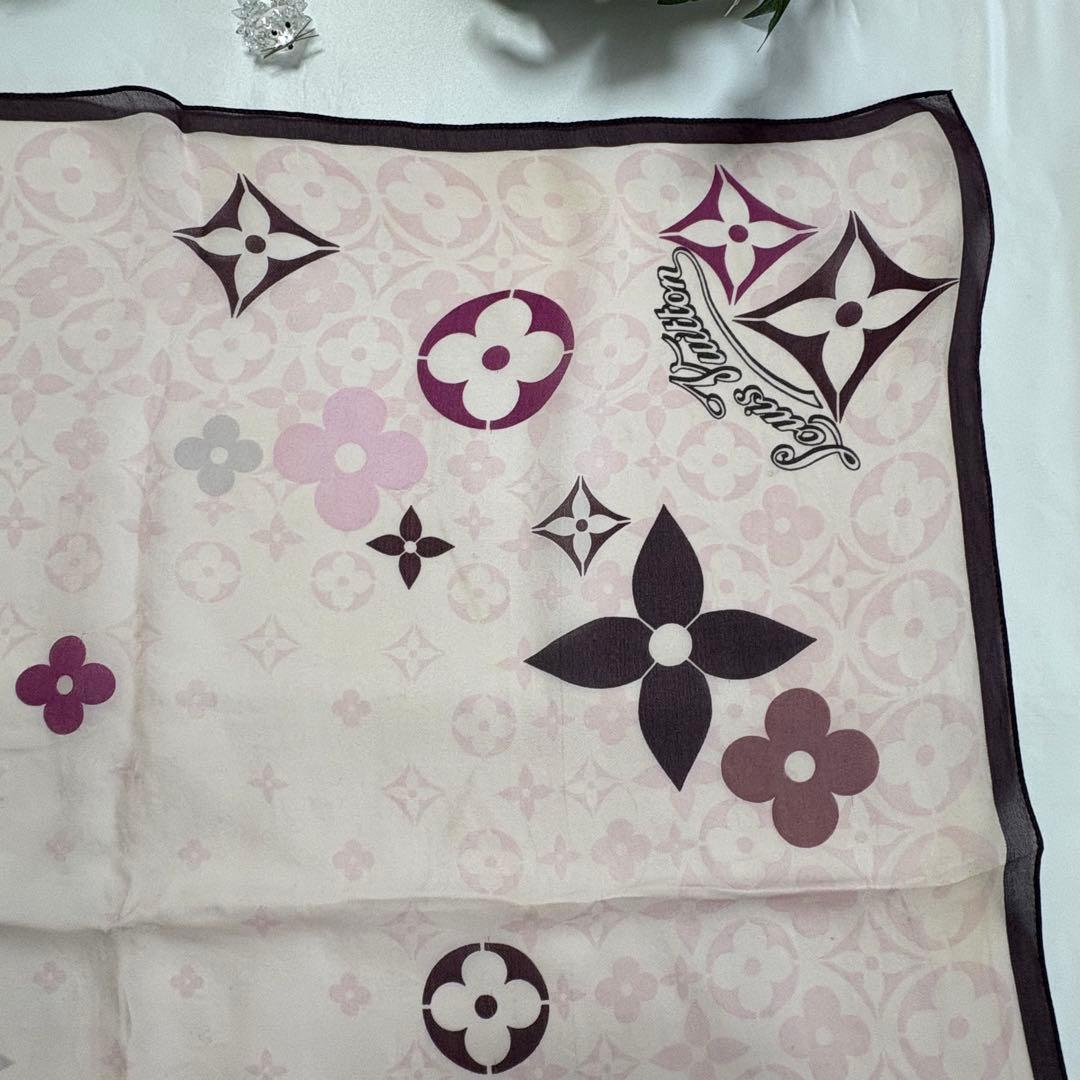 ルイヴィトン　シルク　スカーフ　ピンク