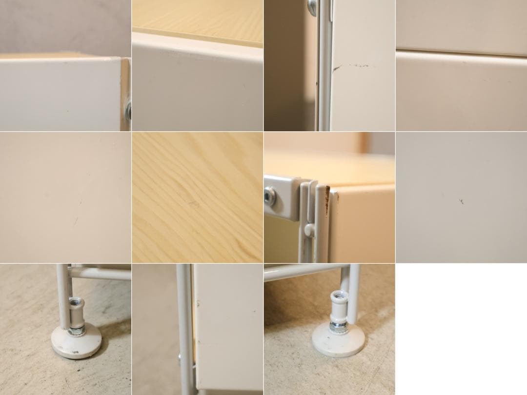 無印良品 MUJI スチール メープル材 3段ユニットシェルフ パネル付 飾り棚