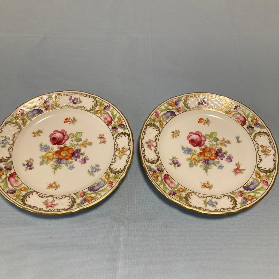 ドレスデンフラワー シューマンババリア プレート 2枚セット　19.6㎝