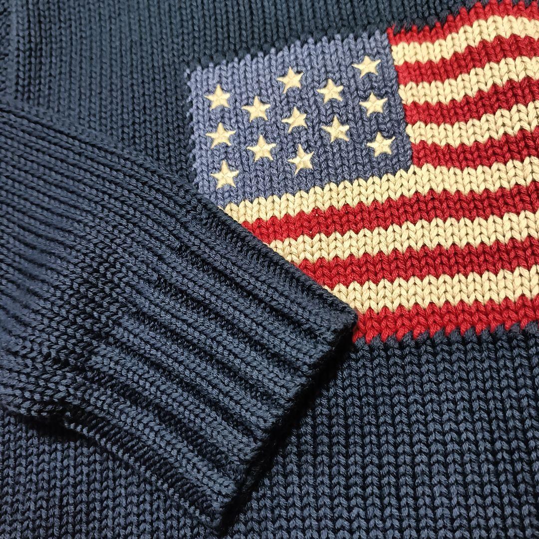 【現行品】未使用級✨️ラルフローレン アイコニック フラッグ リブニット 星条旗