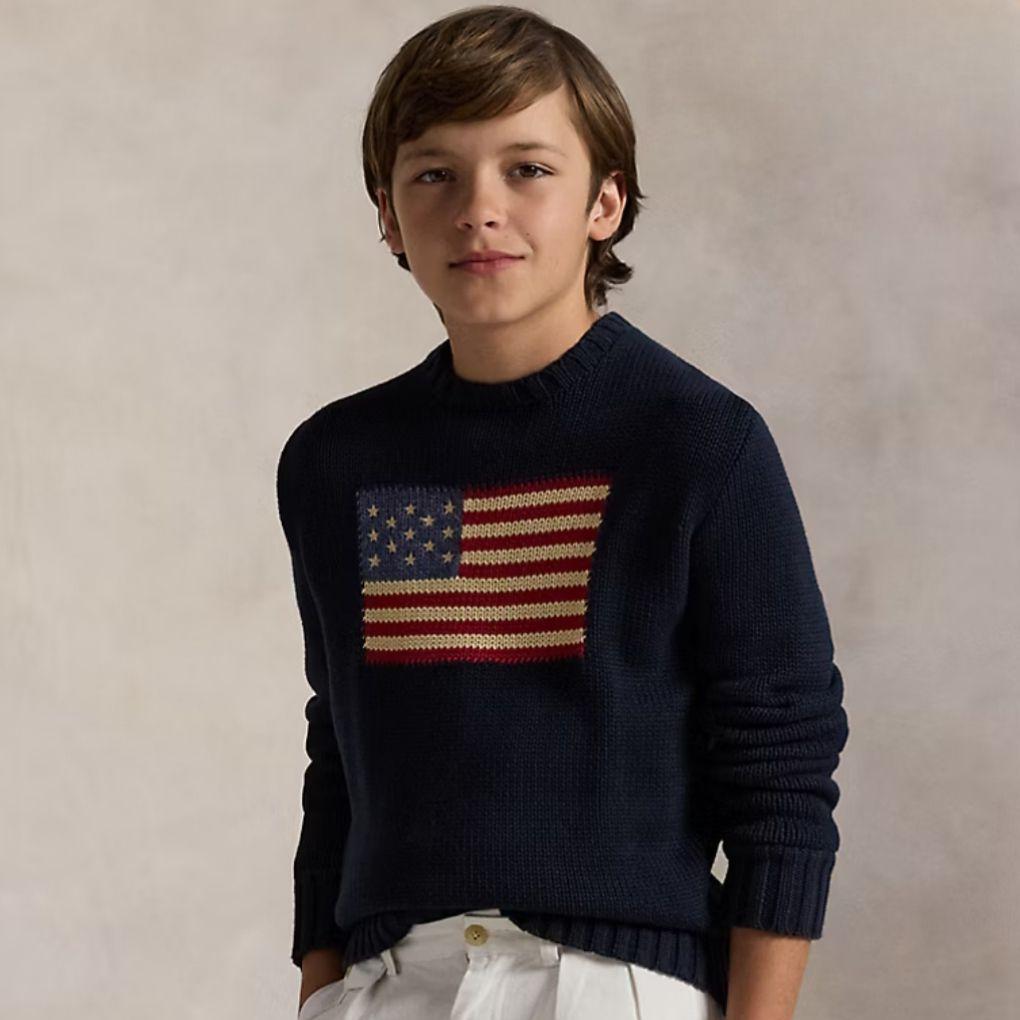 【現行品】未使用級✨️ラルフローレン アイコニック フラッグ リブニット 星条旗