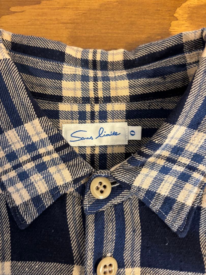 Sans limite チェック ネルシャツ 日本製 コットン100% サイズ0