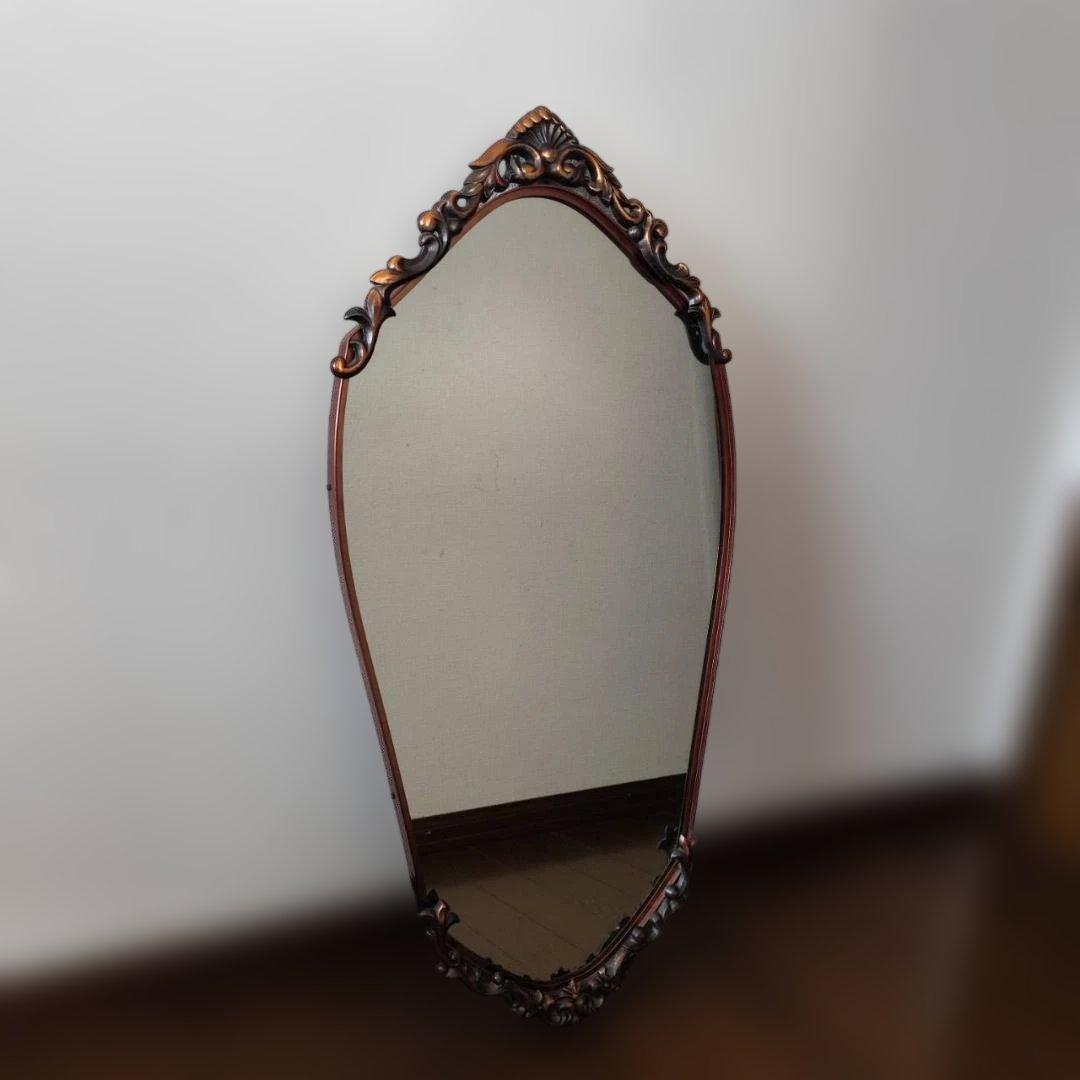 オーバルミラー ヴィンテージ アンティーク ウォールミラー バロック ロココ調