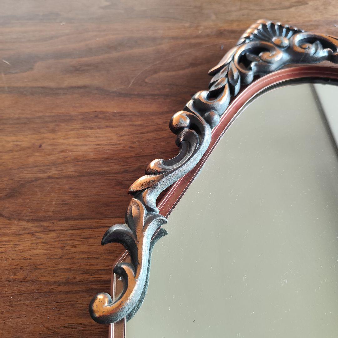 オーバルミラー ヴィンテージ アンティーク ウォールミラー バロック ロココ調