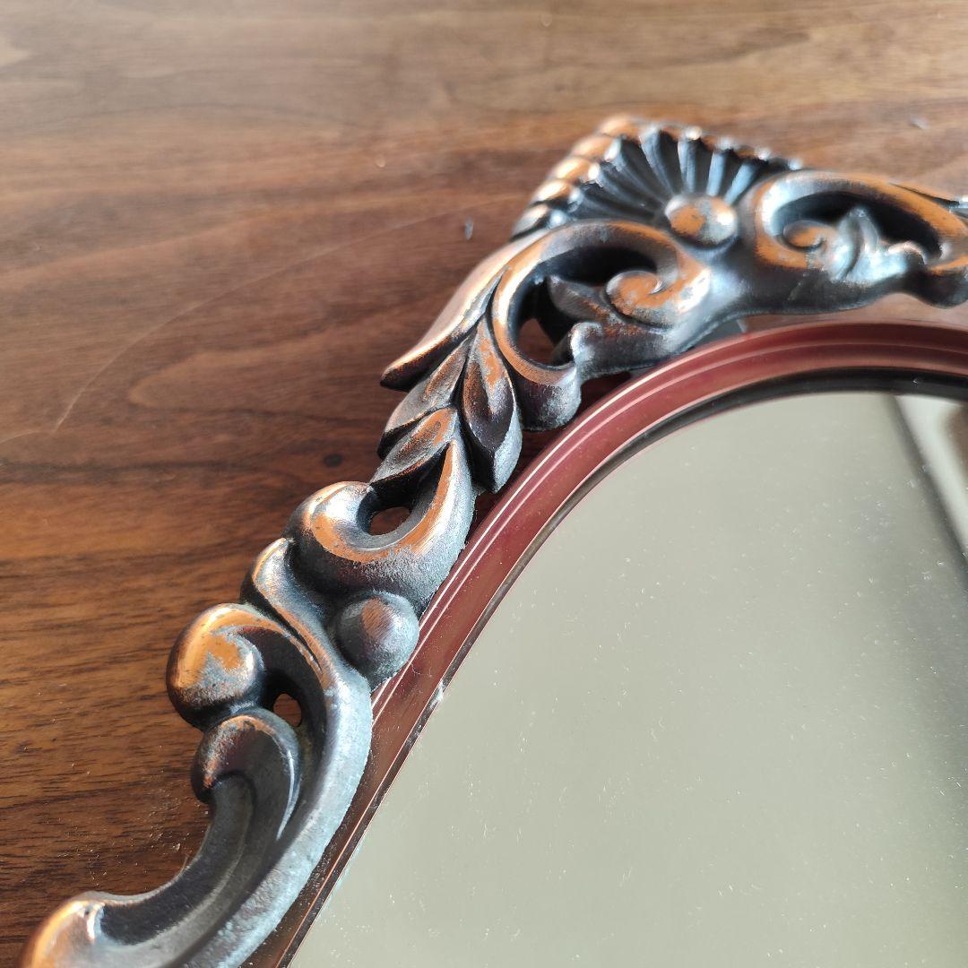 オーバルミラー ヴィンテージ アンティーク ウォールミラー バロック ロココ調