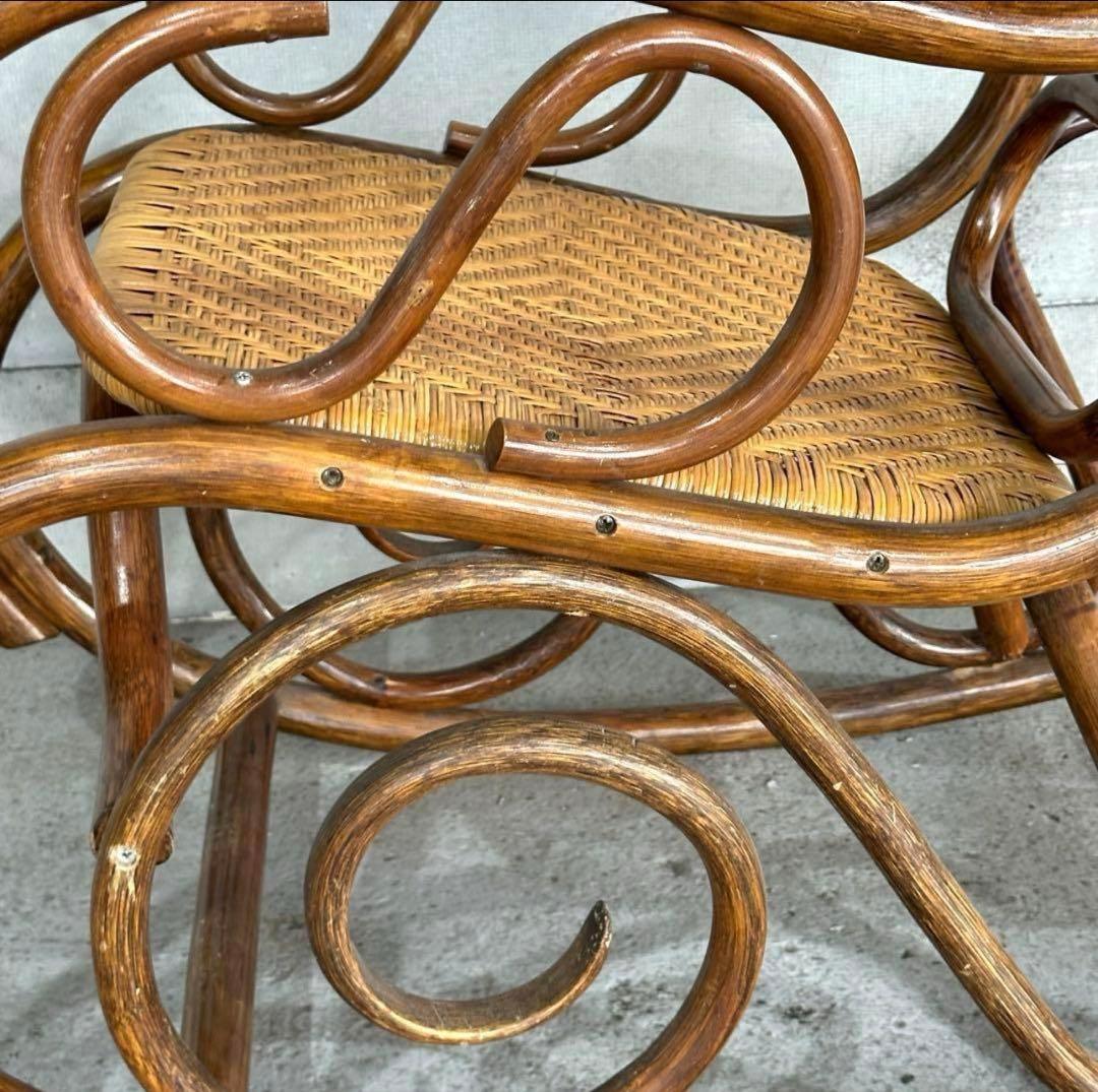 ꧁チワワ꧂ラタン ロッキングチェア　ヴィンテージ　送料込　アンティーク