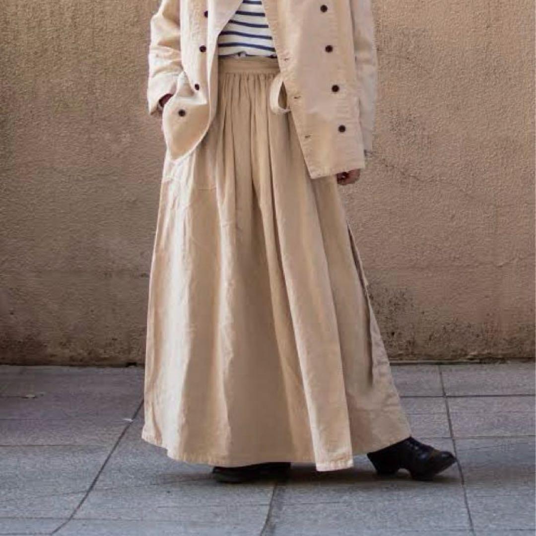 【美品】outil ウティー コットン100％ ギャザーラップスカート　日本製