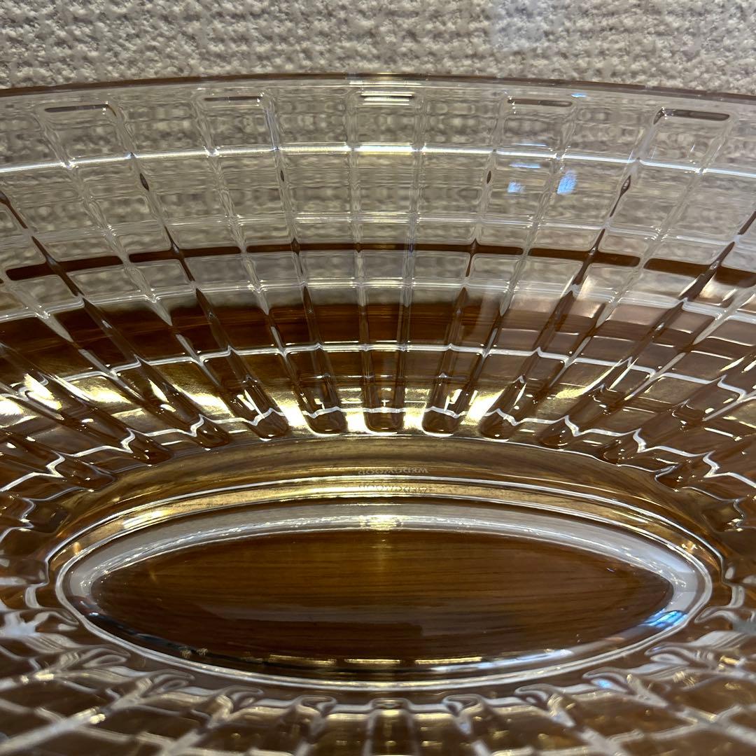 クリスタルガラスオーバルコンポート　フルーツスタンド