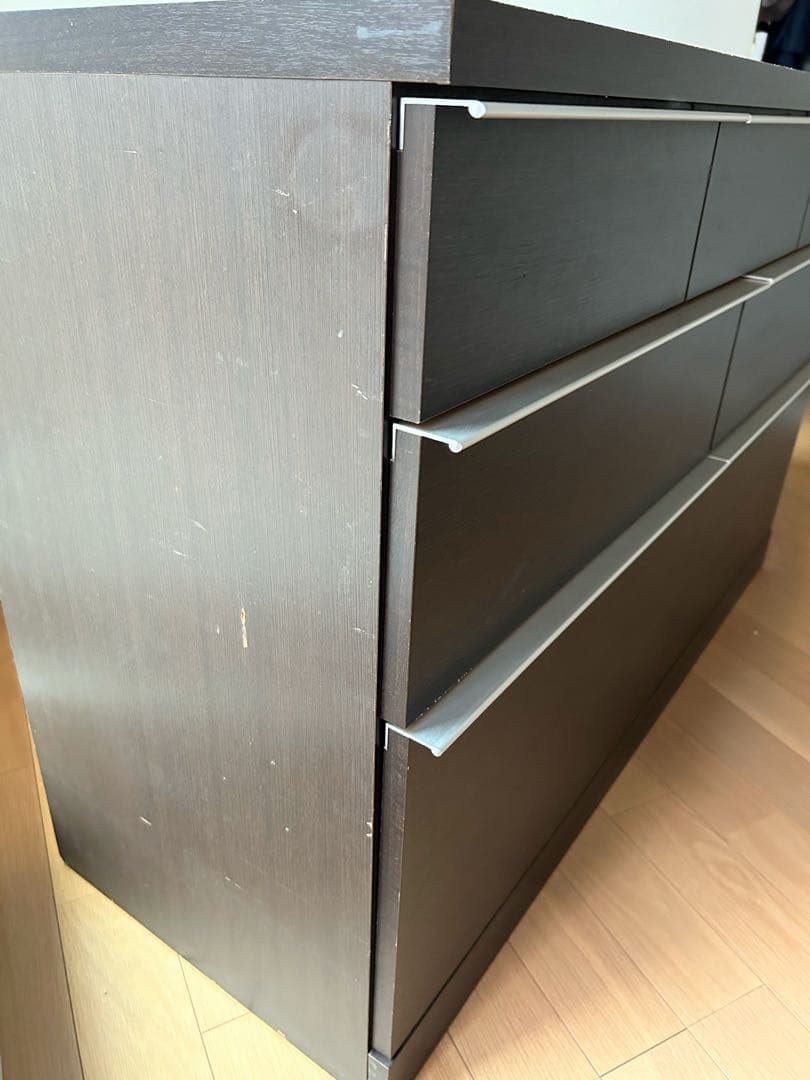 サイドボード チェスト キャビネット 引出し収納 ダークブラウン 島忠