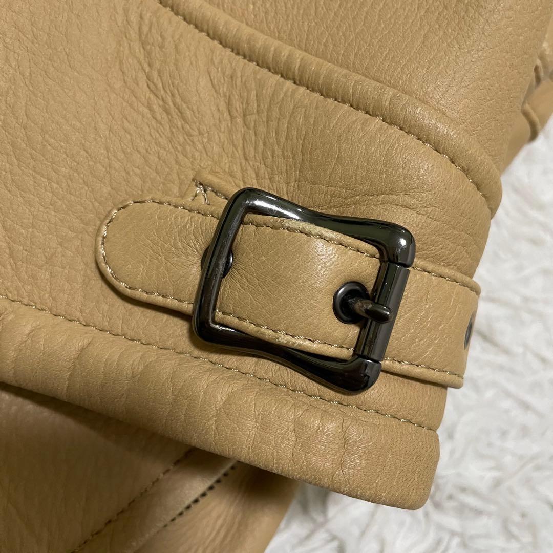 美品 クシタニ 最高級 ディアスキンジャケット サンドベージュ M 本革