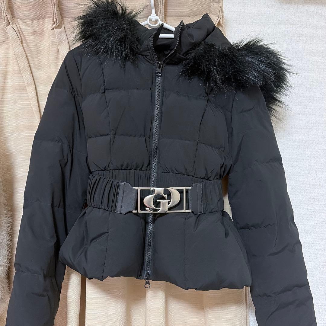 GYDA ブラック ダウンジャケット ファー付き