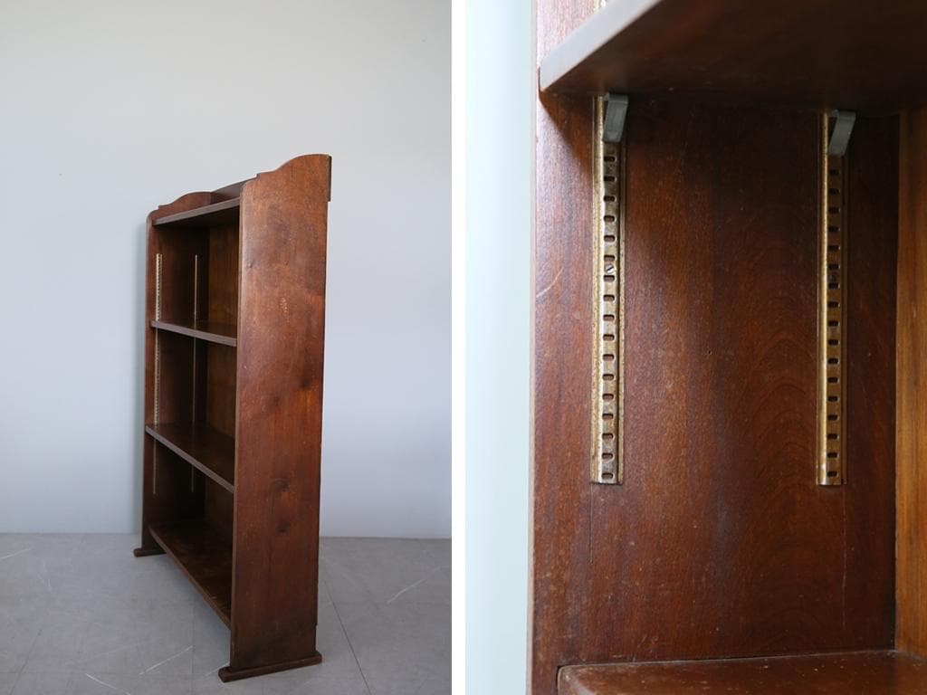 英国アンティーク木製ブックシェルフ/本棚/食器棚/飾り棚/収納ラック89-121