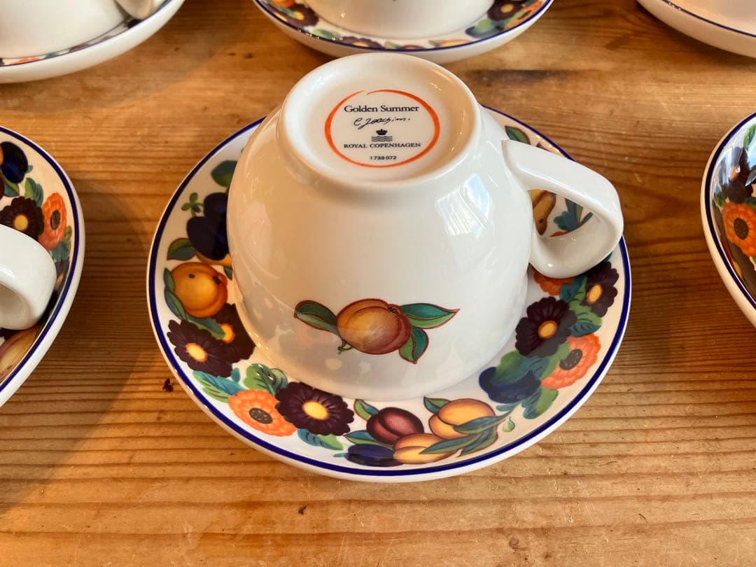 ロイヤルコペンハーゲン　ゴールデンサマー　カップ×アンドソーサー×6