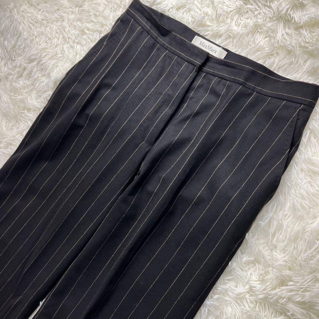 Max Mara パンツスーツ セットアップ 白タグ ストライプ 42 XL