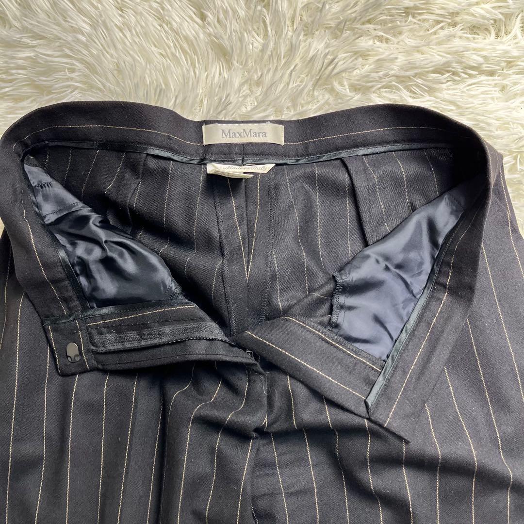 Max Mara パンツスーツ セットアップ 白タグ ストライプ 42 XL