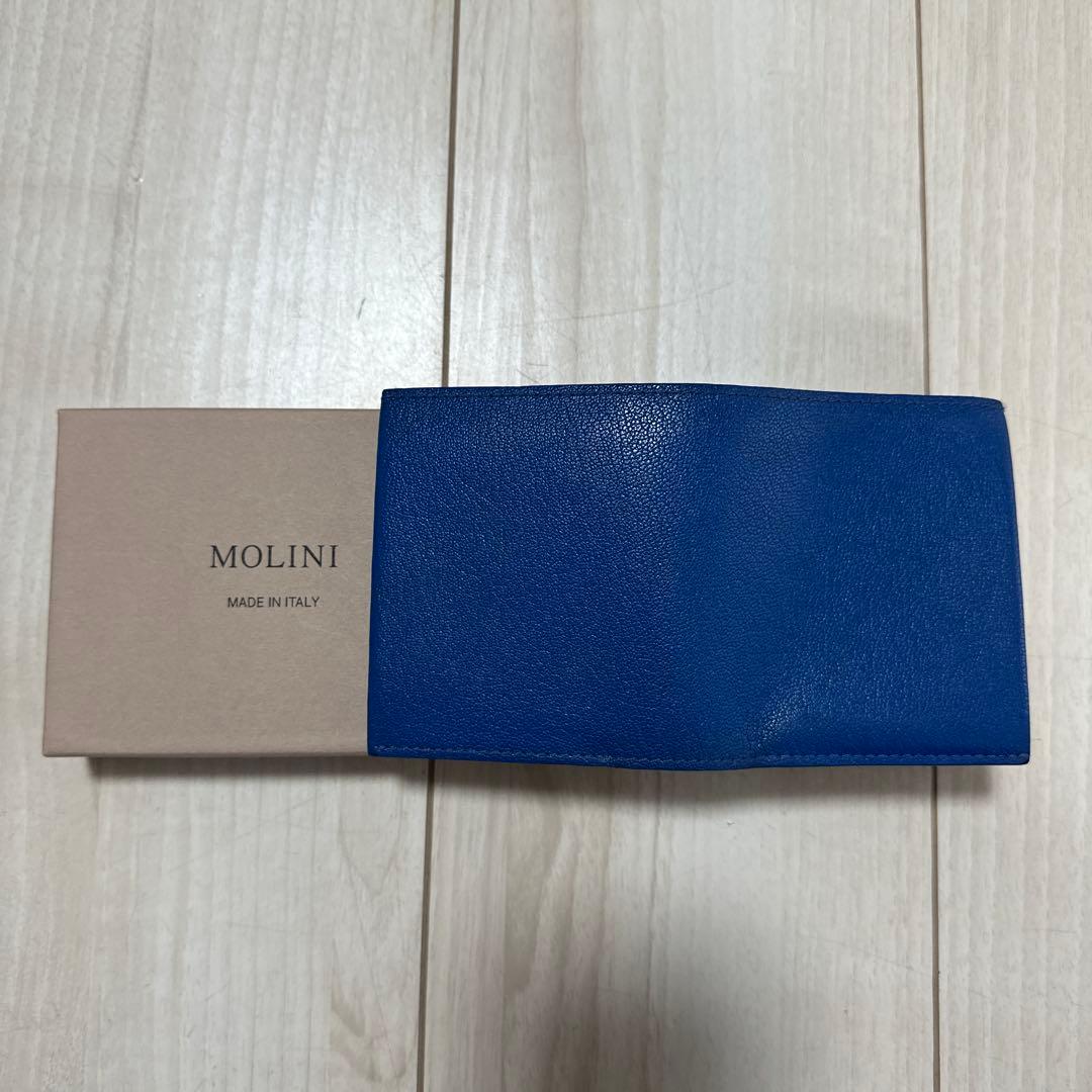 【1月末まで値下げ中】MOLINI 二つ折り財布 青 MADE IN ITALY
