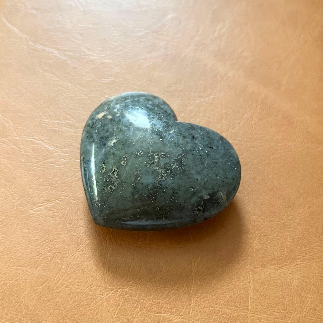 マーカサイト&セレナイト 生命の木 集中力と癒し ハート型 天然石 約5cm