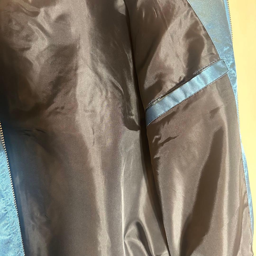 【新品未使用】刺繍スカジャン鯉×桜×富士ブルー水色×金M〜L和柄 ブルゾン