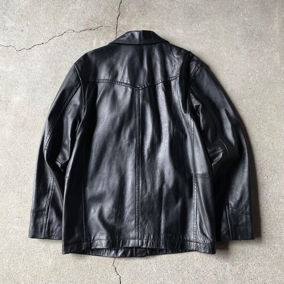 ジャケット・アウター avirex real leather car coat black