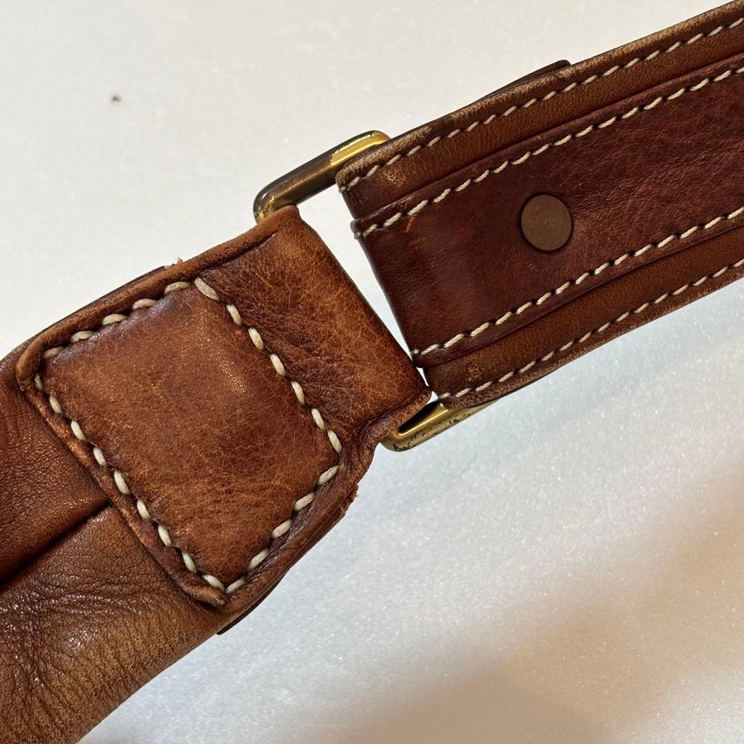 【希少】KETO レザー 斜め掛け ショルダーバック コンチョ　ブラウン　茶色