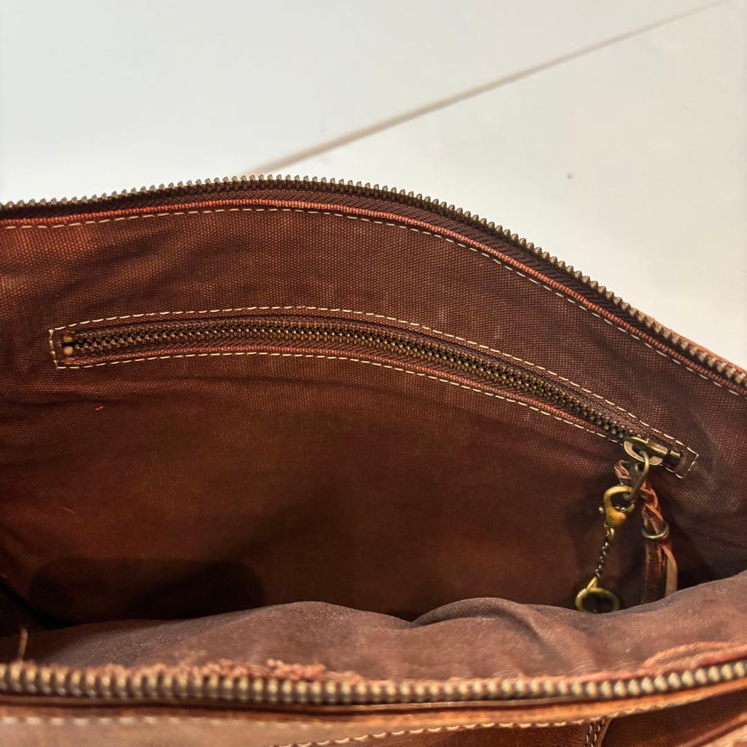 【希少】KETO レザー 斜め掛け ショルダーバック コンチョ　ブラウン　茶色