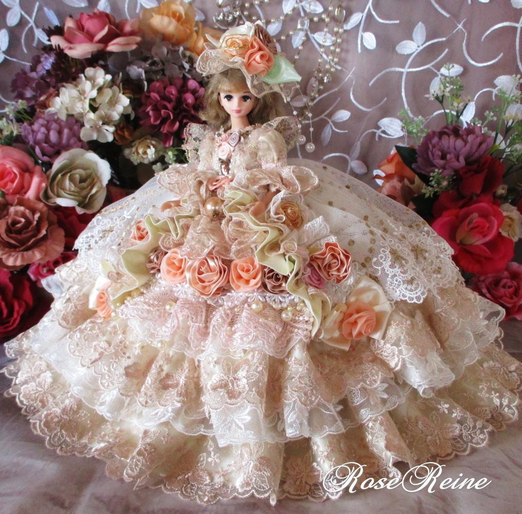 fページ アンネローゼ王妃 高貴なハニーピンクのミルフィーユドールドレス