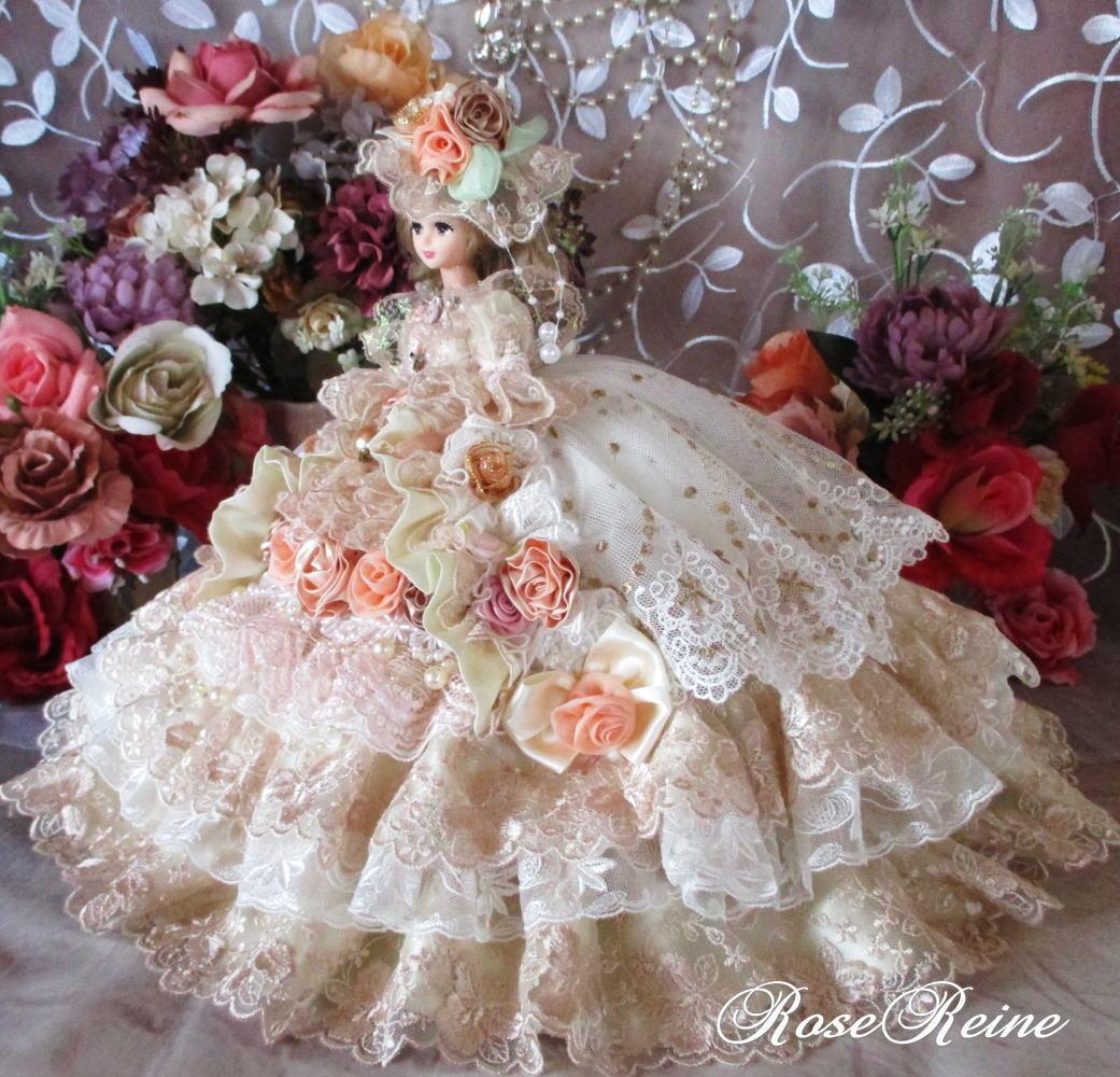 fページ アンネローゼ王妃 高貴なハニーピンクのミルフィーユドールドレス