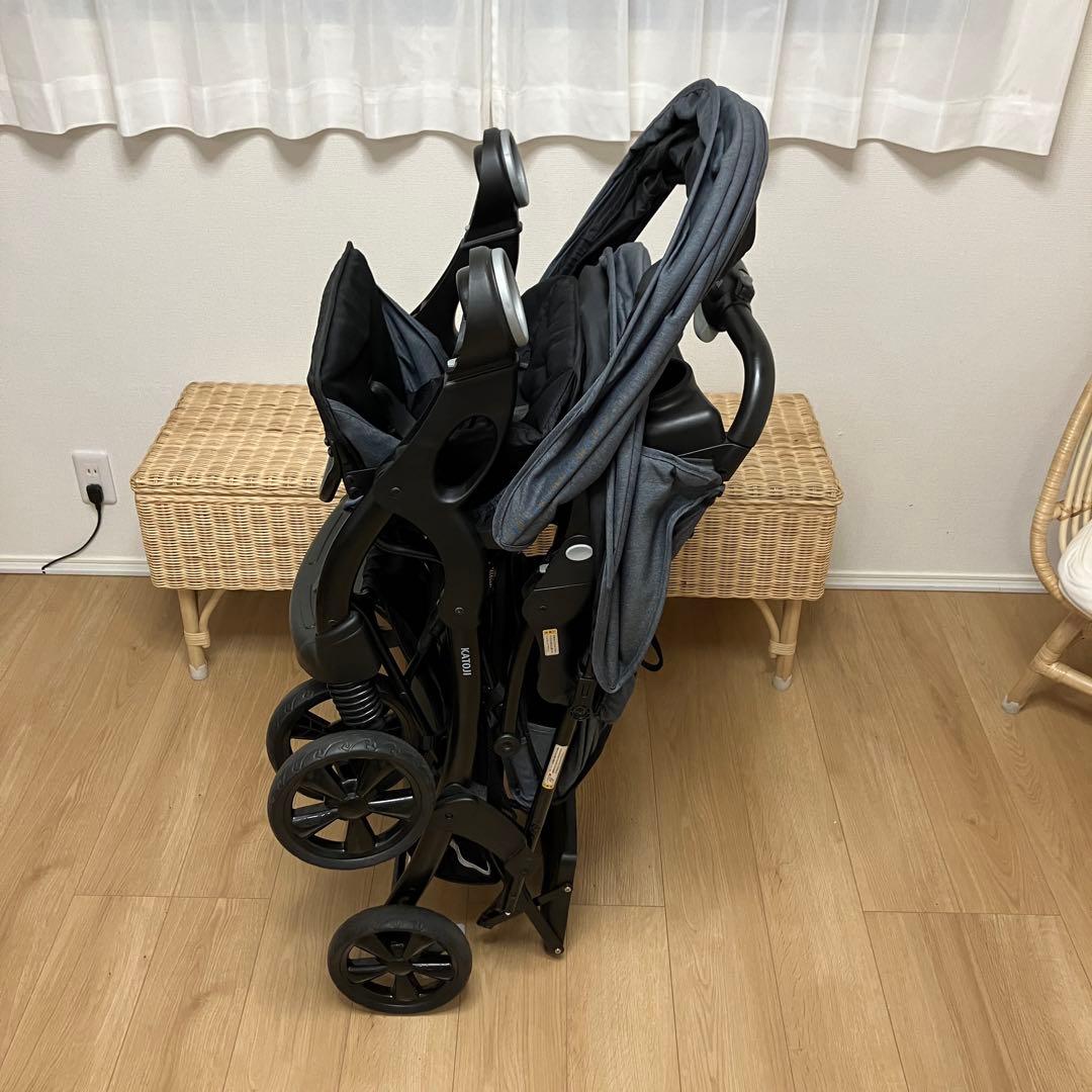 美品 KATOJI 2人乗り ベビーカー 二人でゴーDX