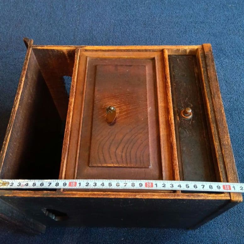 アンティーク　引出し付木箱　茶箱　 小型引出し　小型棚　収納　和風