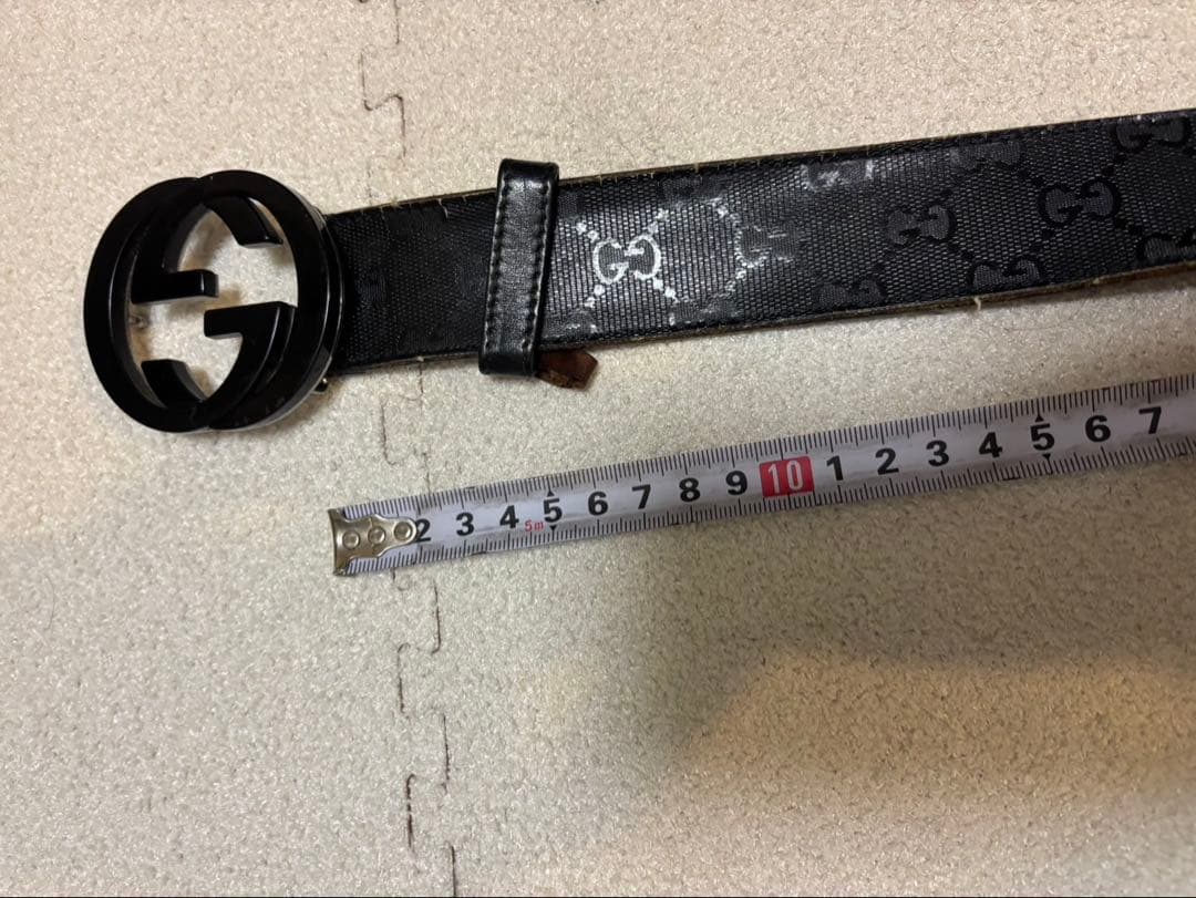 【値下げ不可】グッチ GG インターロッキング ベルト ブラック イタリア製