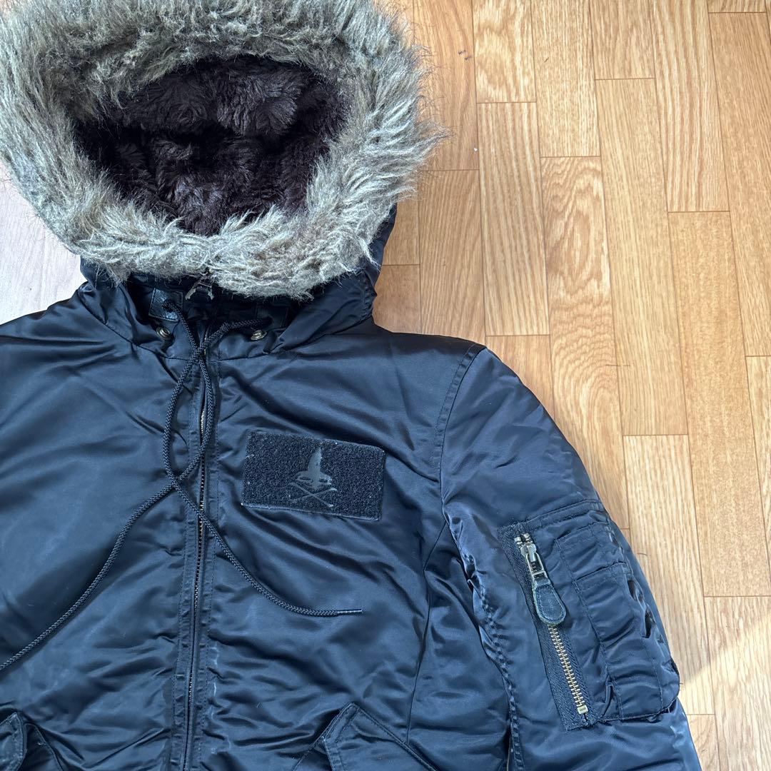 レア【ヒステリックグラマー】プリマロフト ミリタリー ダウン ジャケット 黒×茶