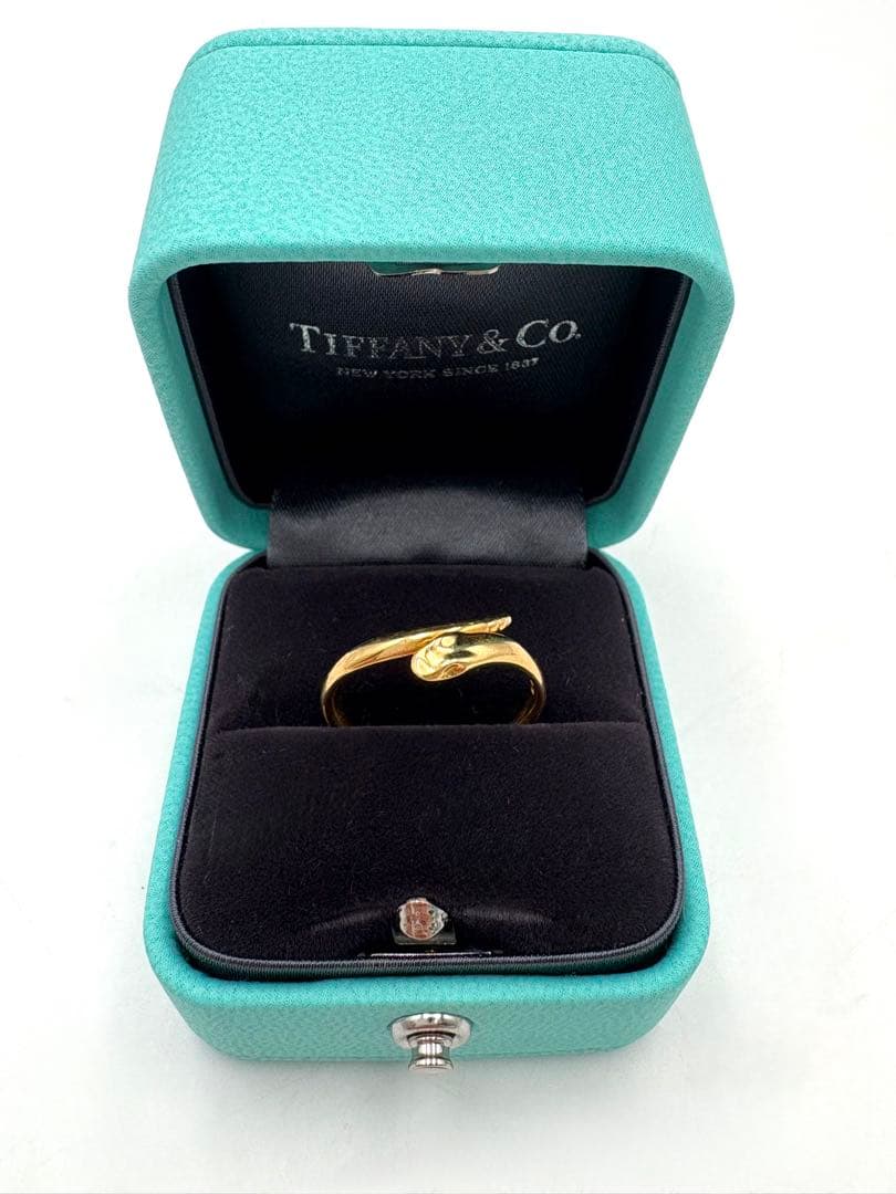 ティファニー　スネーク　リング 18K アンティーク　約11号　指輪　ケース付き